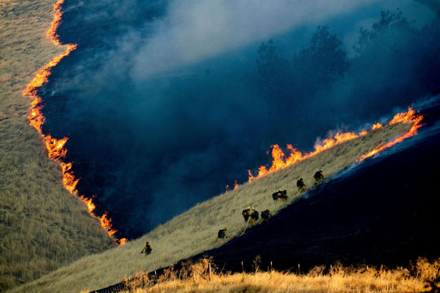 2020 World Press Photo Contest, Environment, Singles, 2nd Prize. © Noah Berger for Associated Press. Battling the Marsh Fire.