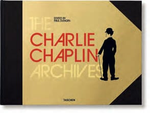 „The Charlie Chaplin Archives“. Paul Duncan. Hardcover mit Leinen, Goldfarbe und Prägeschrift. Englische Ausgabe mit deutscher Übersetzung in einem Beiheft. Verlag TASCHEN. 60 Euro.