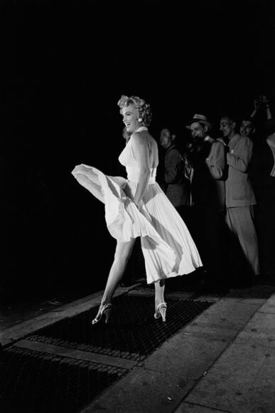 ELLIOTT ERWITT. Marilyn Monroe during the making of "The Seven Year Itch" New York City, 1956. © Elliott Erwitt / Courtesy of CAMERA WORK Gallery.