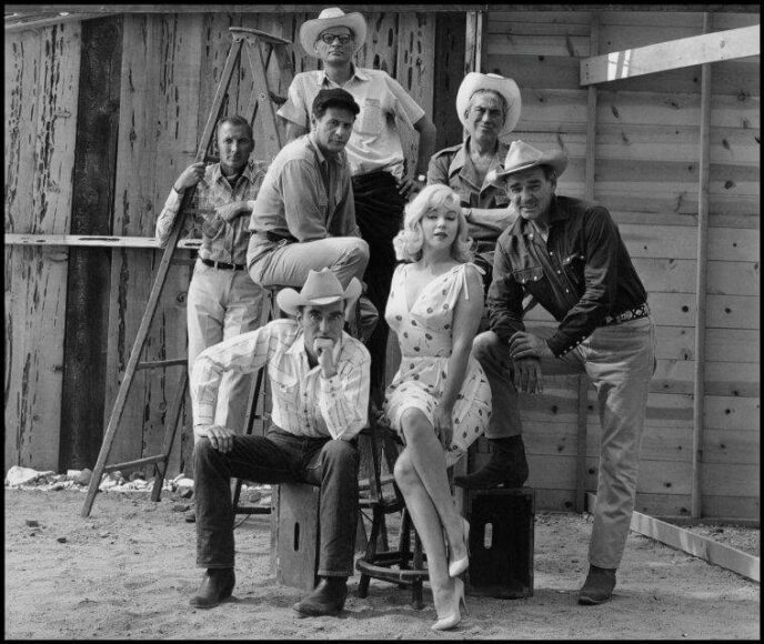 John Huston, Marilyn Monroe, Clark Gable, Montgomery Clift, Eli Wallach and Arthur Miller 
on the set of “The Misfits”, Reno, Nevada, USA, 1960, © Elliott Erwitt/Magnum Photos
