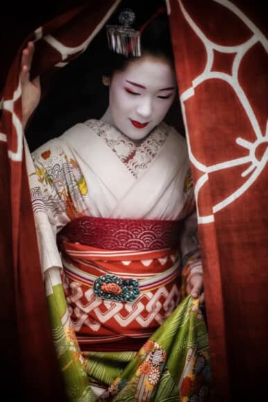 Kyoto, Japan. The Maiko Tomitchie coming out of the teahouse. Robin Yong (Malaysia), TPOTY 2019.