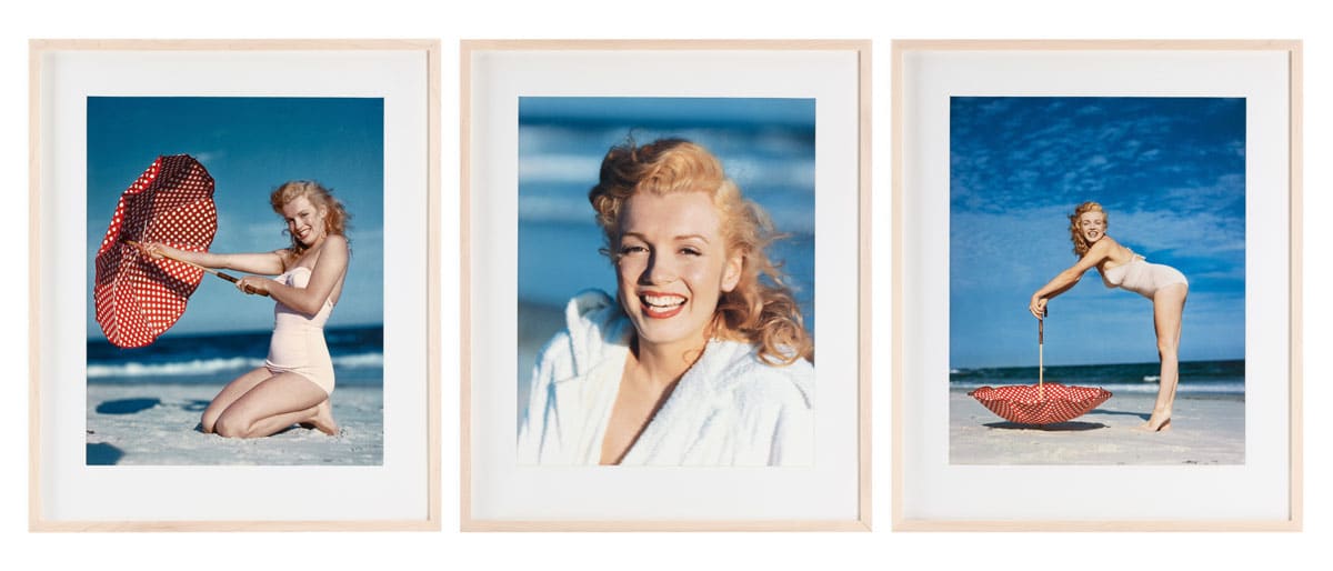 © CHARITY LOT – ANDRÉ DE DIENES (1913–1985)  
Marilyn Monroe, Tobey Beach 1949 
Three archival pigment prints, all printed in 2006  
each c. 50 x 40 cm  
Each with the photographer's edition stamp and handwritten notations on the reverse, edition nos. 146/200, 166/200 and 173/200  
All proceeds from the sale will be donated to a non-profit organization in Austria for charitable purposes 
4.000 € / 8.000-10.000 €

