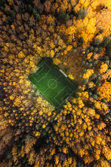 Football Field in Fall Colors